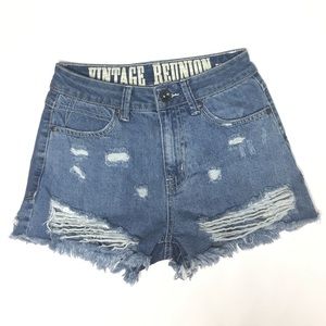 Vintage Reunion Rewash Cutoff Distressed Shorts